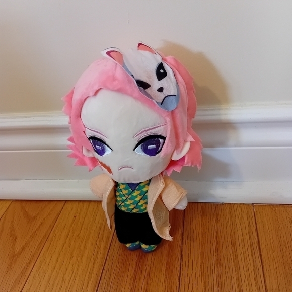 Demon  Slayer Anime Sabito W/ Fox Mask Plushie Stuffed Toy - Picture 3 of 5